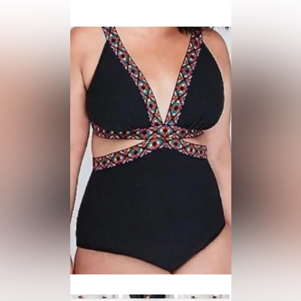 Lane Bryant one piece swim and matching coverup 14/16